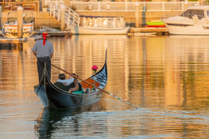 A gondola in San Diego during Sunset Season