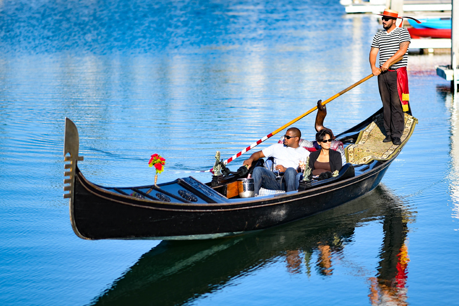 Enrico providing a romantic gondola ride in San Diego