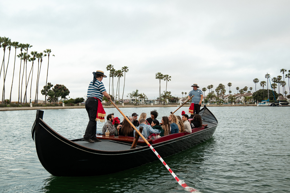 a group of people celebrate for an office holiday party at The Gondola Company